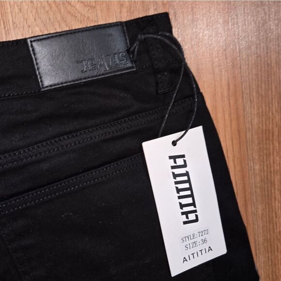 Two-Tone Black and Red Men's Jeans New With Tags Size 36 - Picture 9 of 11